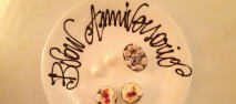 Zum Geburtstag einganz spezieller Dessert, hier im Hotel Villa in Casalotto, Mombaruzzo